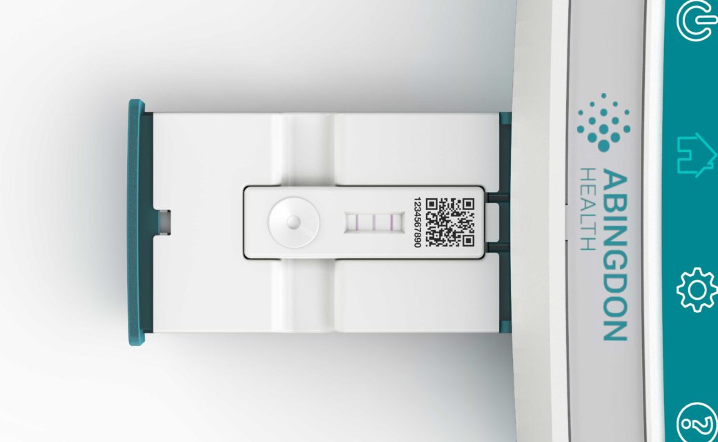 ADxLR5 lateral-flow cartridge in reader designed by Product Design Consultancy Gm Design Development UK