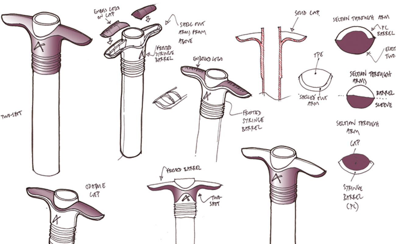 Concept sketches & ideas generation for a medical syringe device