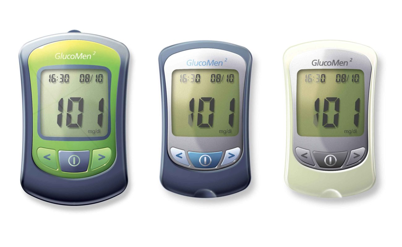 Glucomen Visio blood glucose meter concept design renders
