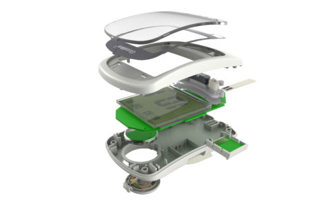 Glucomen Viso blood glucose meter exploded 3D CAD design - Product Design Consultancy Gm Design Development UK